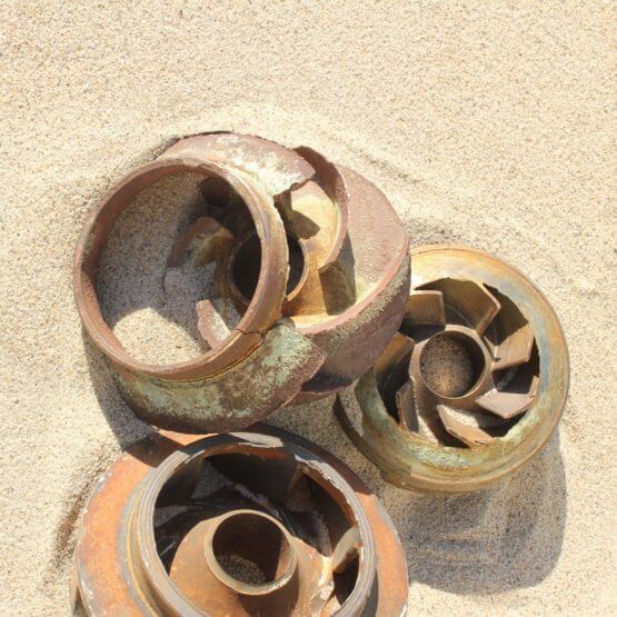 image of impellers with sand damage