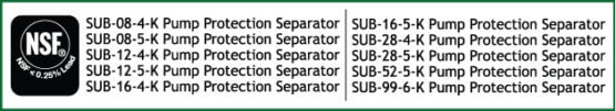 SUB-K Pump Protection Separators NSF